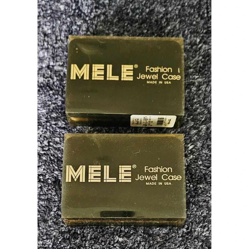 Mele Clamshell Jewelry Box Lot 2 New Old Stock Deadstock Fashion Jewel Case VTG